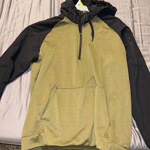 Nike army green hoodie/half zip